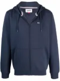 Tommy Jeans flag patch rib-trimmed hoodie - Blue