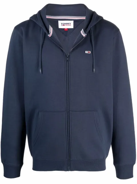 Tommy Jeans flag patch rib-trimmed hoodie