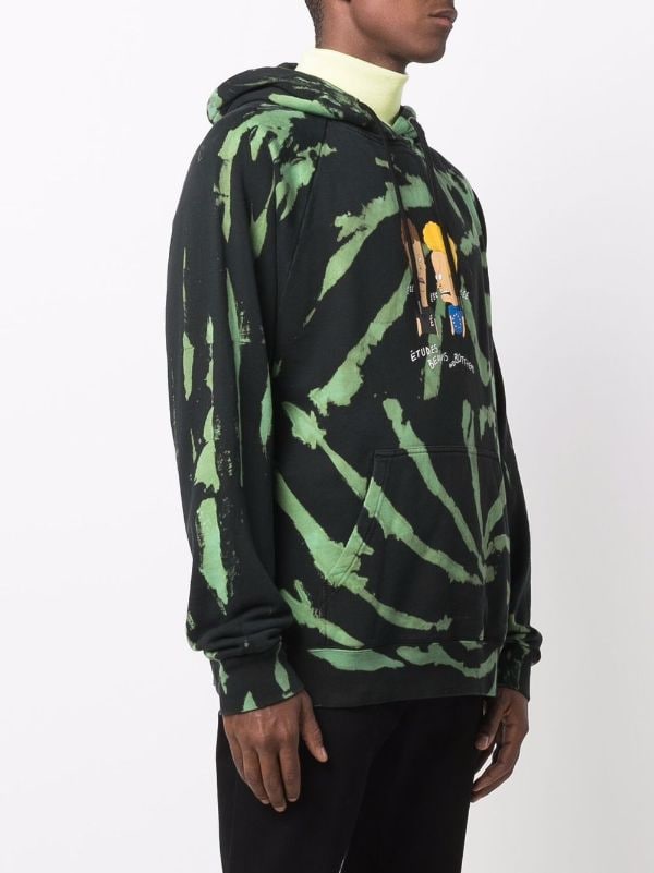 Black and green tie dye online hoodie