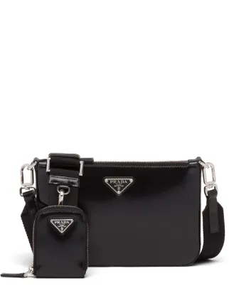 Prada logo-plaque Shoulder Bag - Farfetch