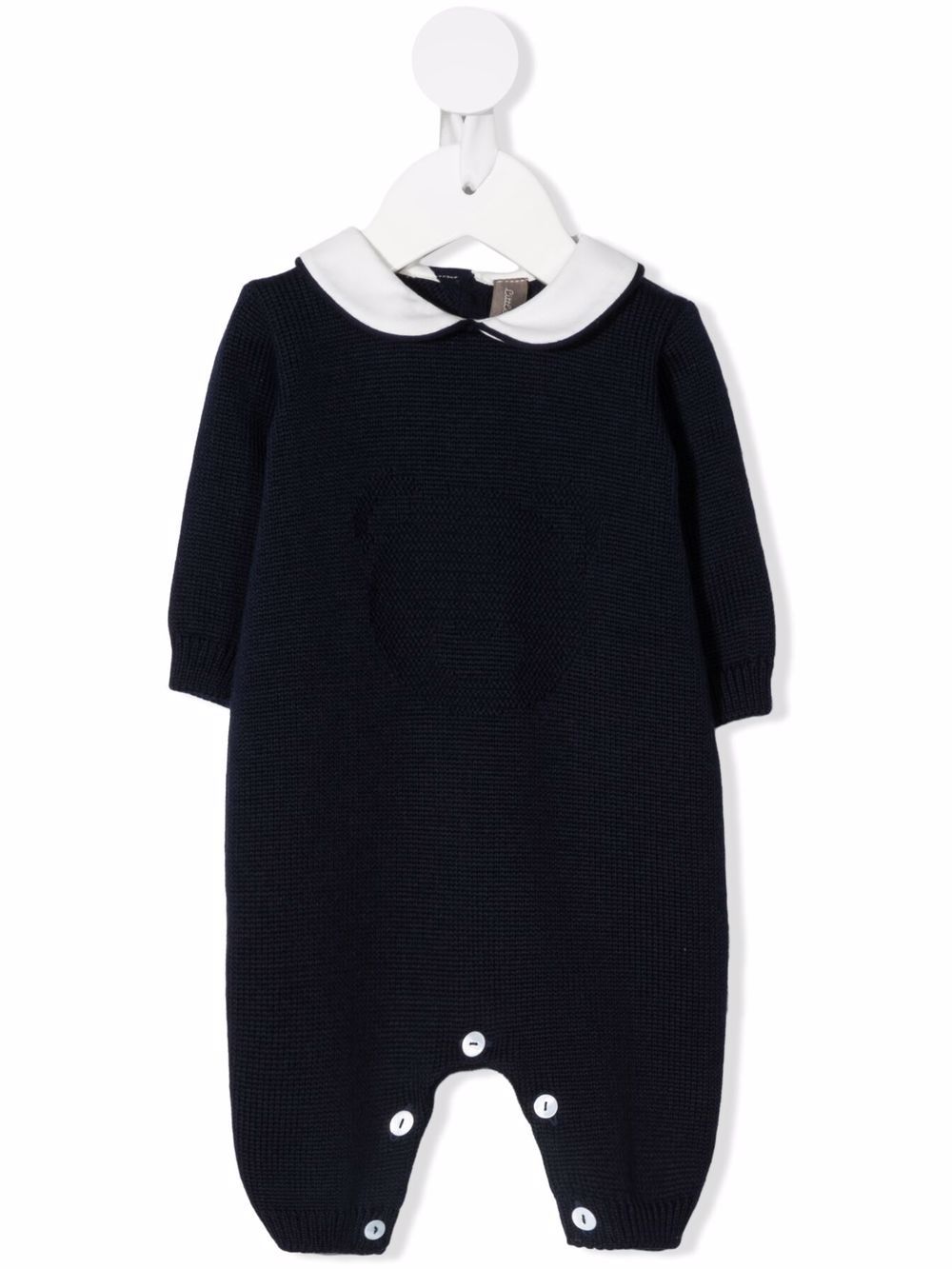 фото Little bear contrasting-collar virgin wool romper