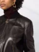 Gucci GG charm leather bomber jacket