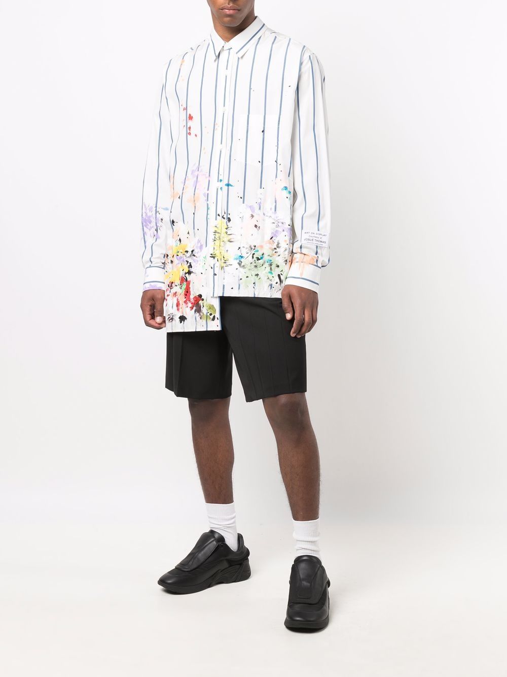 Lanvin paint-splatter Striped Shirt - Farfetch