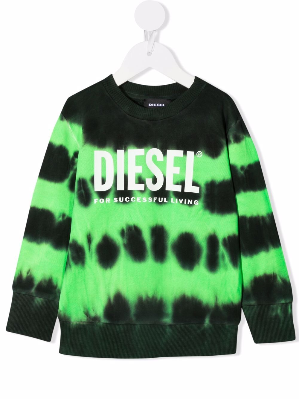 фото Diesel kids толстовка с принтом тай-дай и логотипом