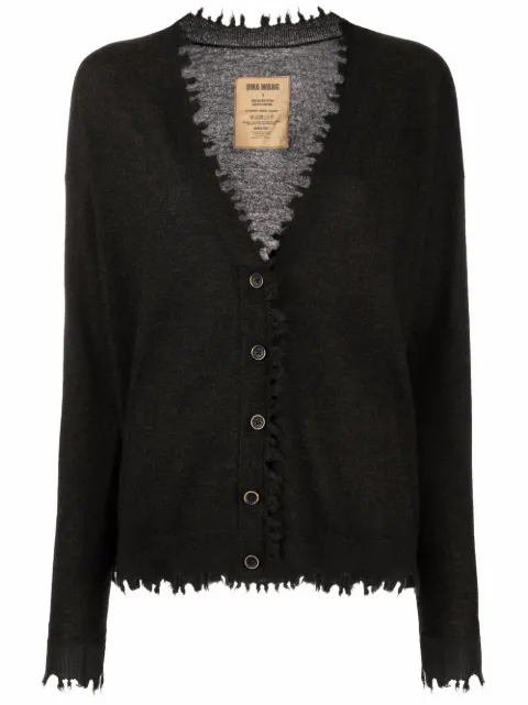 Uma Wang frayed-edge cashmere cardigan
