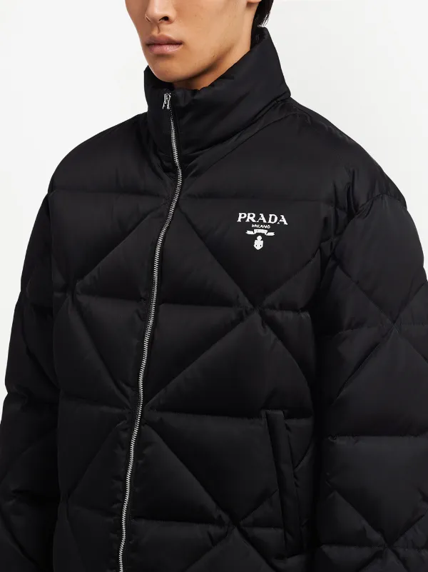 Prada Re-nylon Down Jacket in Black