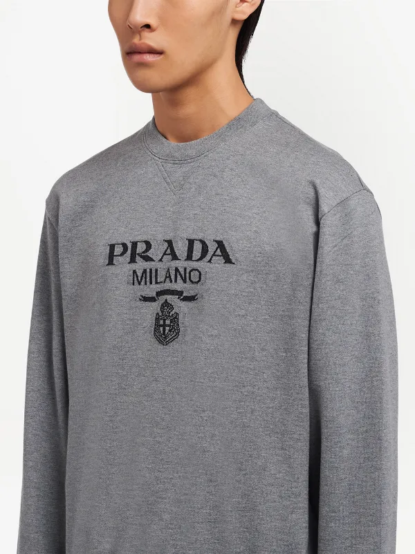 Prada logo-print Jersey Sweatshirt - Farfetch