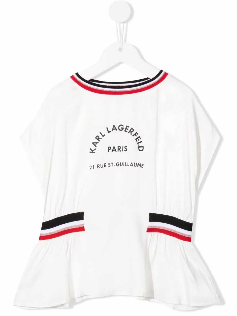 

Karl Lagerfeld Kids blusa con ribete del logo - Blanco