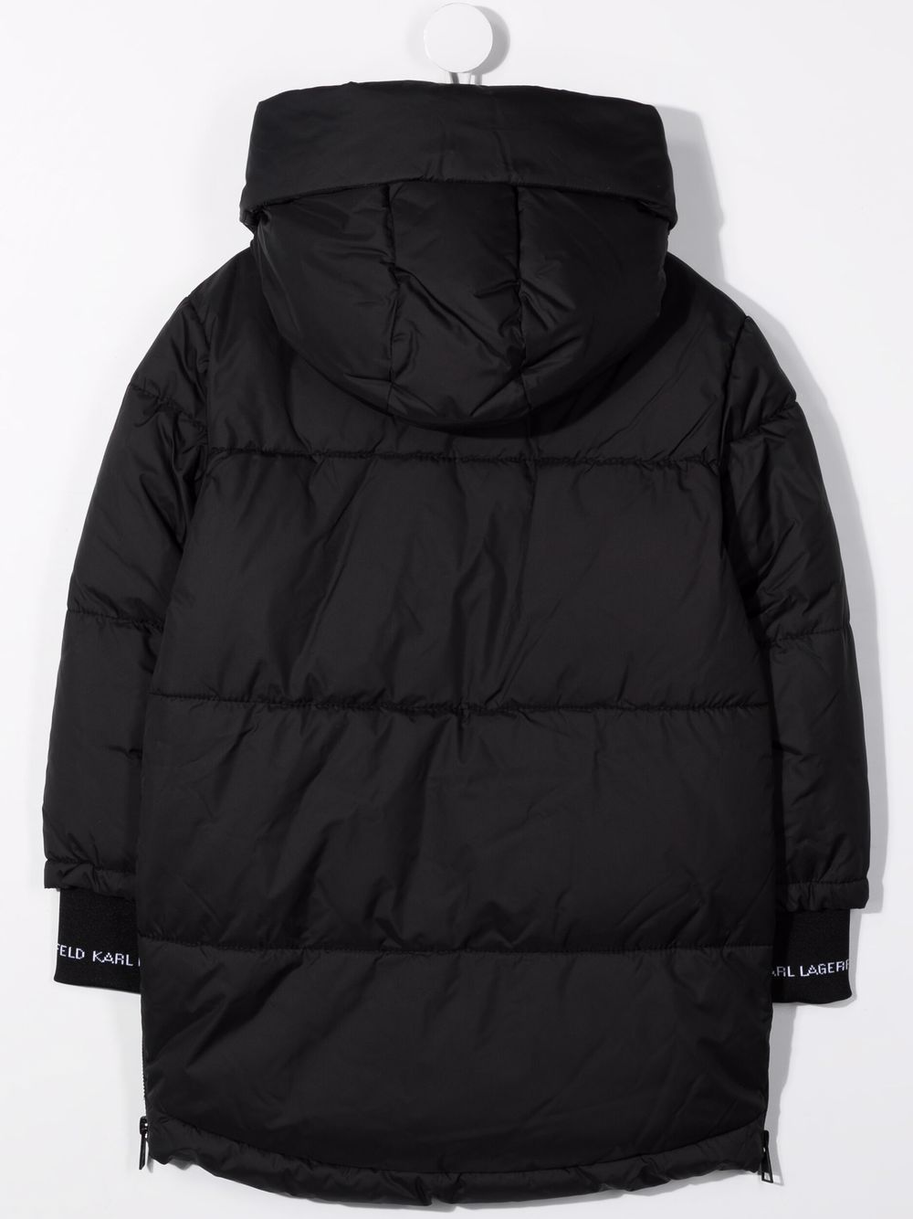 Karl Lagerfeld Long Puffer Coat In Black | ModeSens