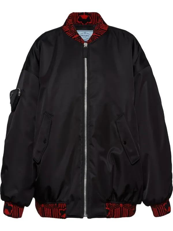 Black Re-nylon Bomber Jacket