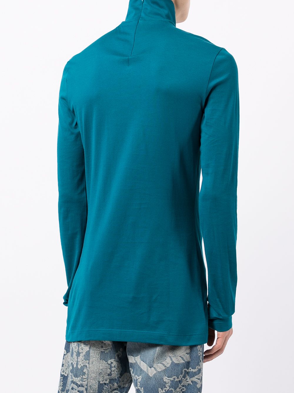 Shop Dolce & Gabbana Logo-embroidered Mock Turtleneck Top In Green