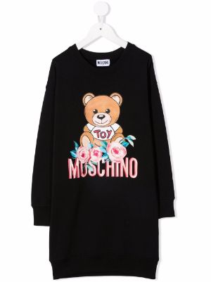 Logo printed discount sweater dress moschino