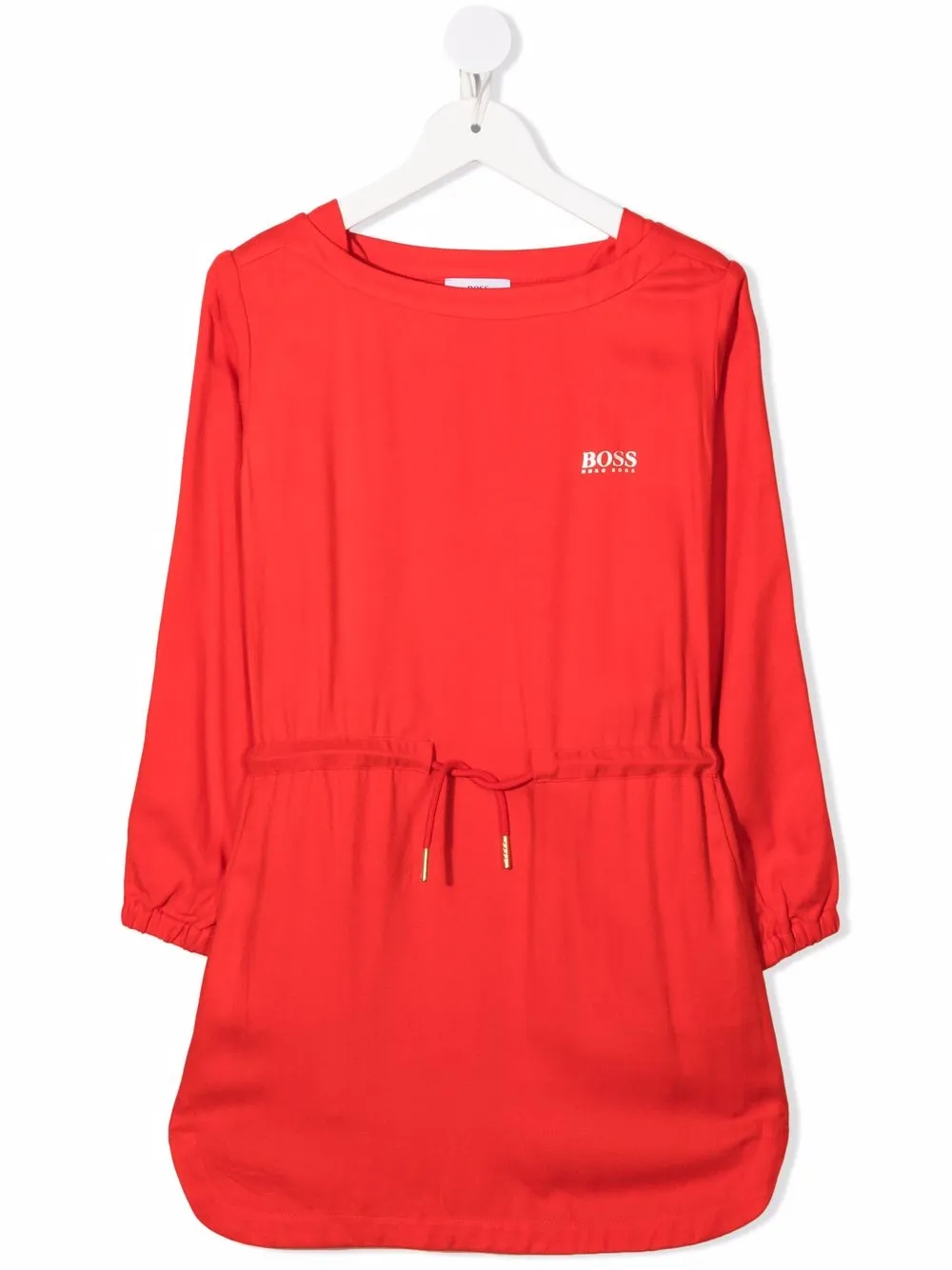 

BOSS Kidswear vestido con logo bordado - Rojo