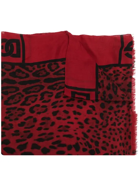 Dolce & Gabbana Estola com logo e estampa de leopardo