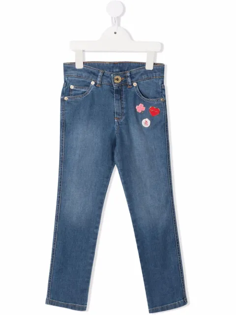 Lanvin Enfant badge-detail jeans