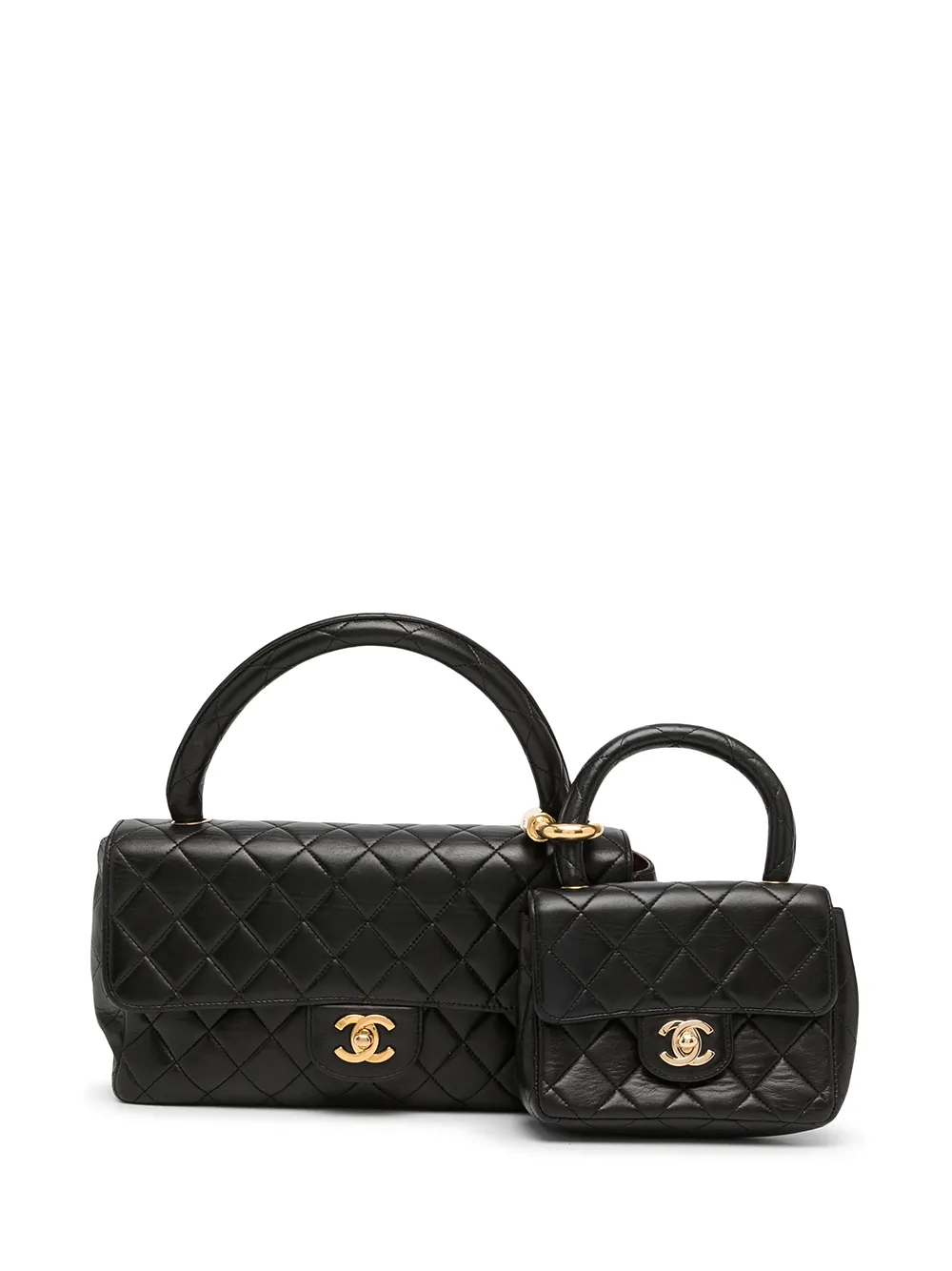 

CHANEL Pre-Owned bolsa dos en uno con logo CC - Negro