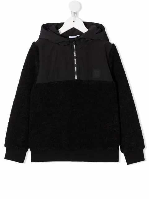 BOSS Kidswear shearling-effect hoodie