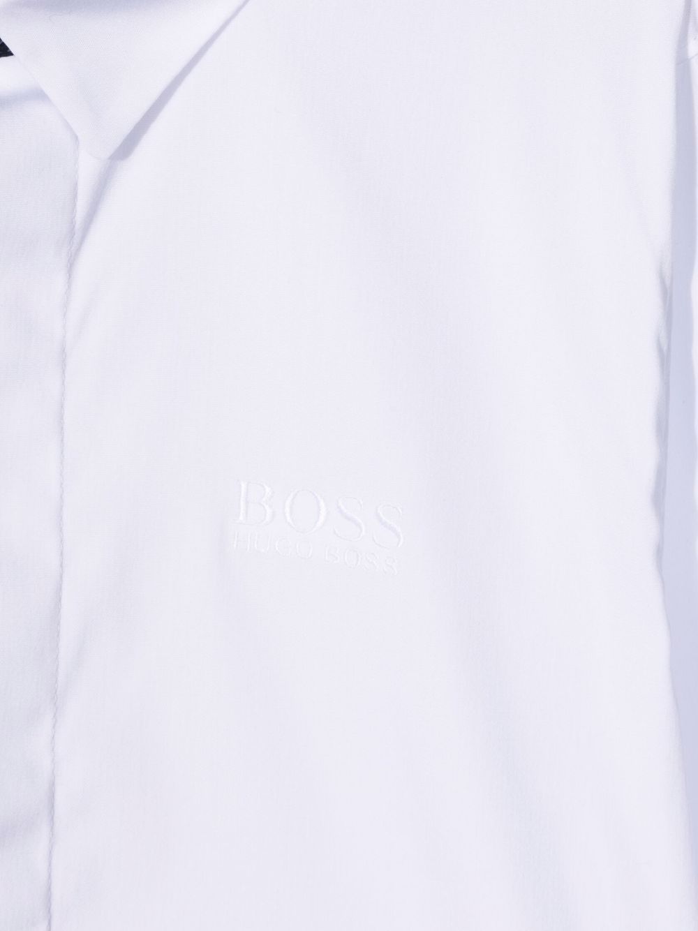 Shop Bosswear Embroidered Logo Poplin Shirt In White