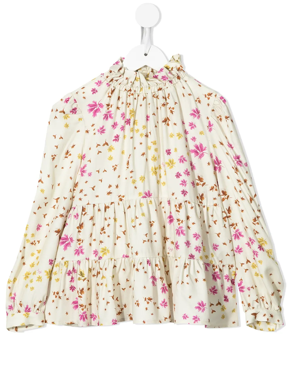 

Il Gufo blusa a paneles con estampado floral - Blanco