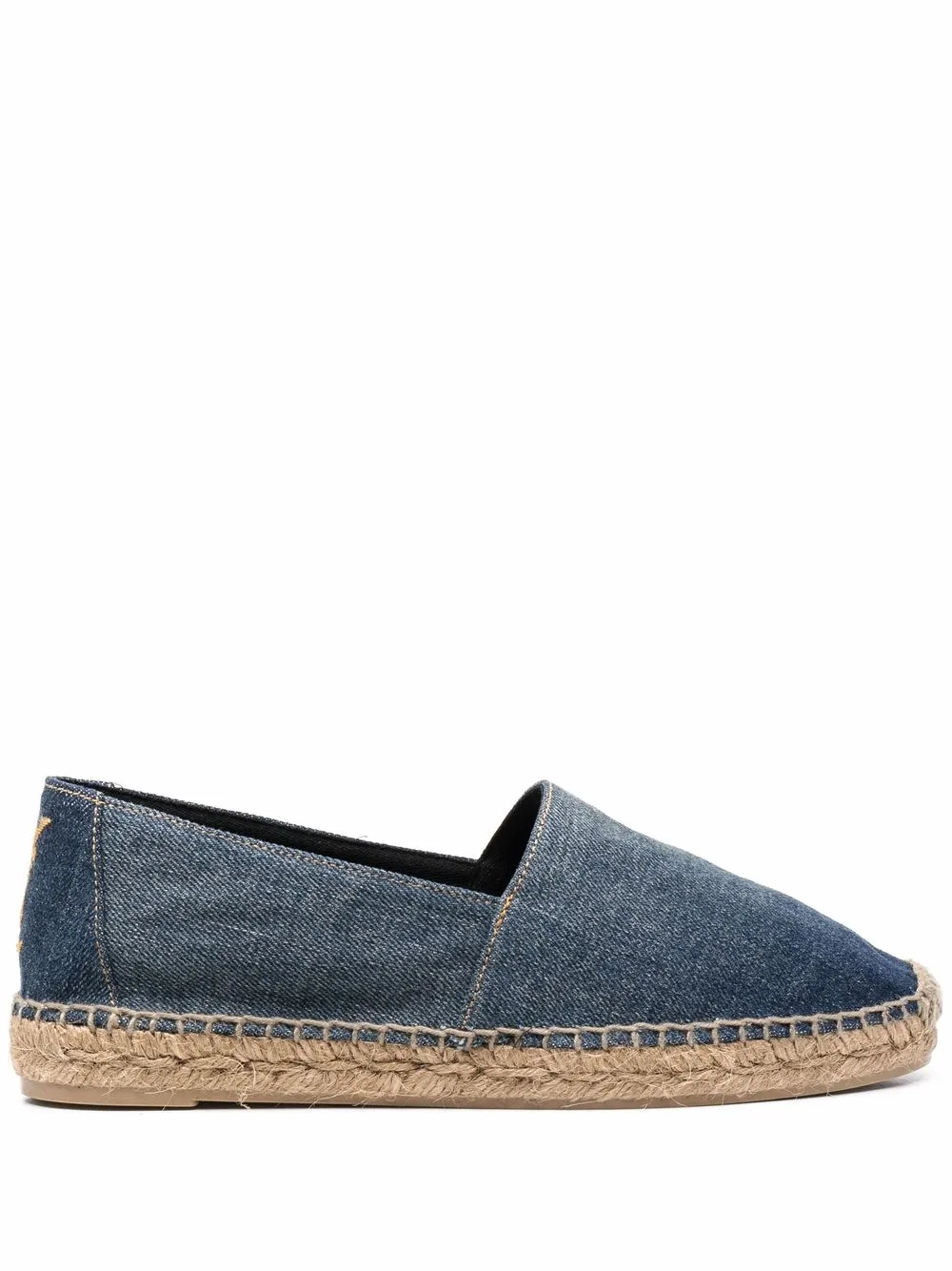 logo-embroidered denim espadrilles