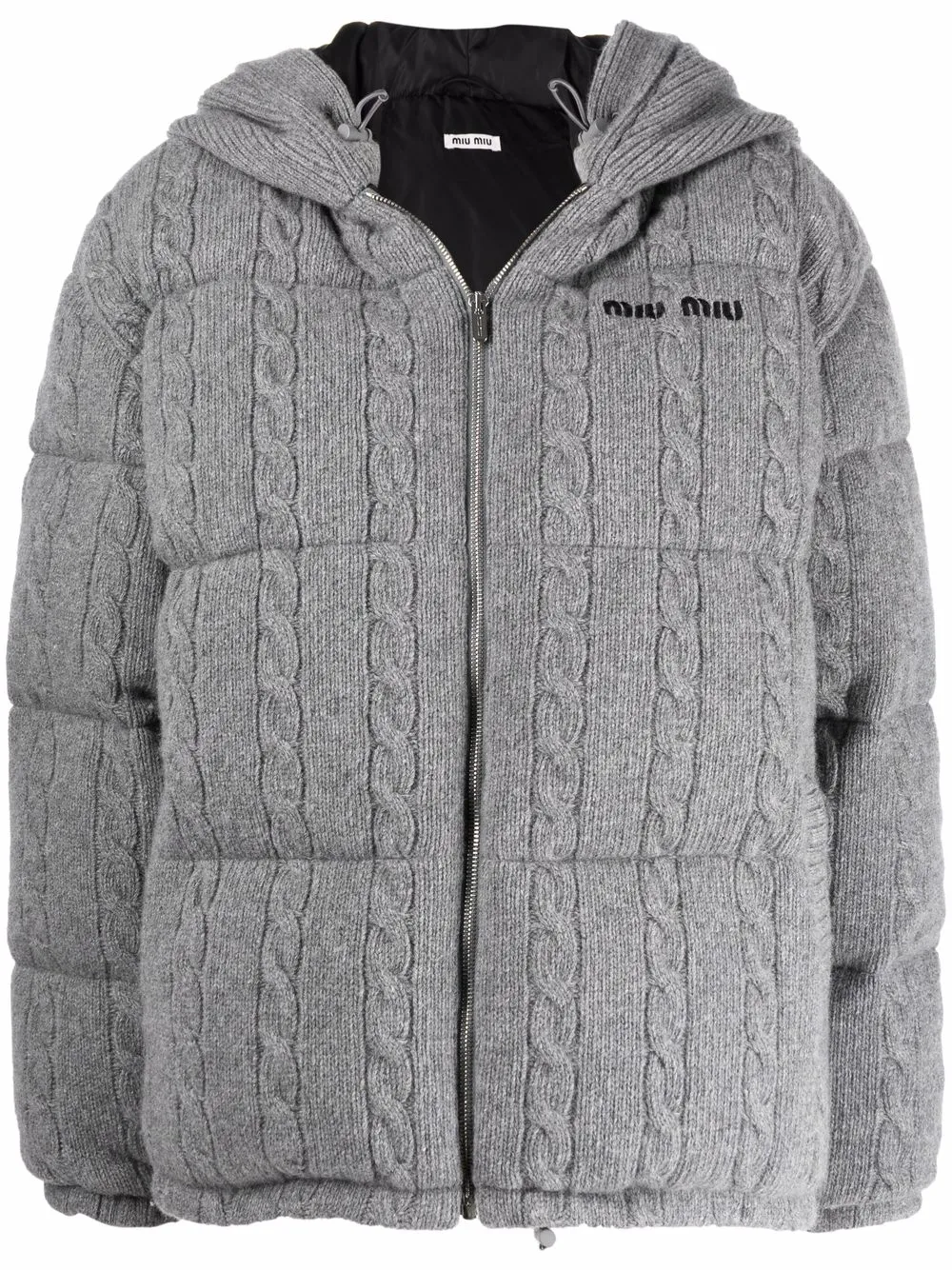 Miu Miu Cable-knit Padded Jacket In 