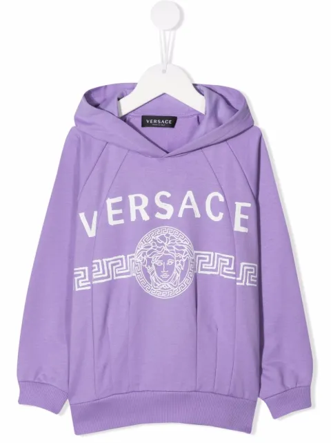 versace kids 美杜莎头纹印花连帽衫