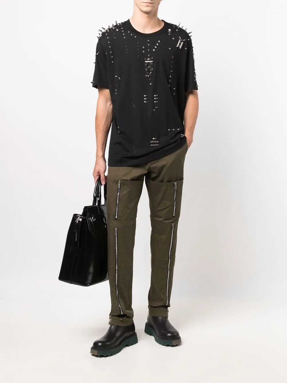 фото Givenchy футболка с логотипом и заклепками