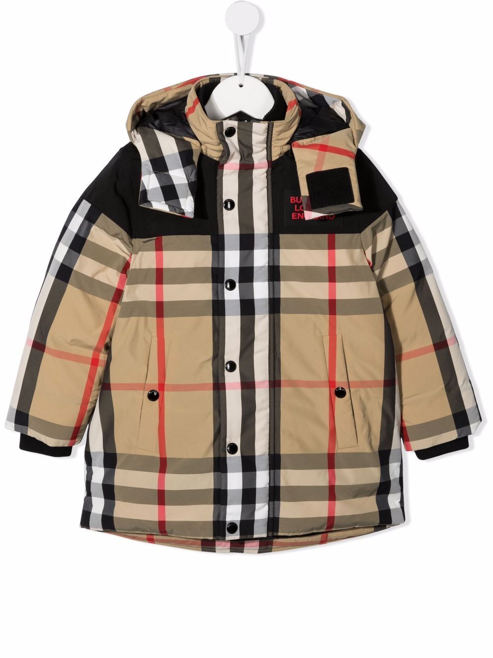 фото Burberry kids куртка с капюшоном в клетку vintage check