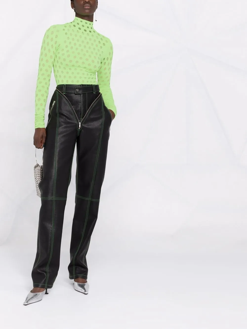 фото Maisie wilen сетчатый топ wasabi