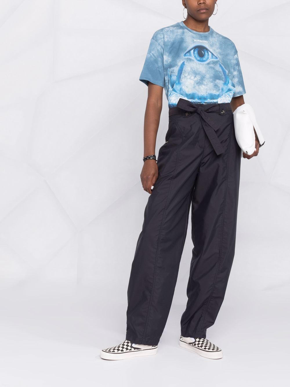 Shop Kenzo Waist-tied Cargo Trousers In Blau
