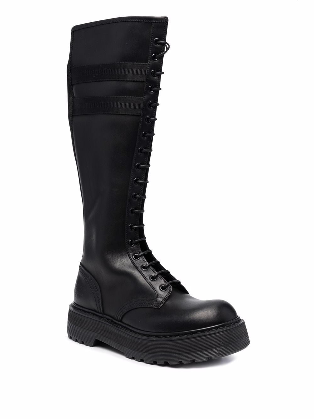 Shop Premiata Striped Knee-high Boots In Black