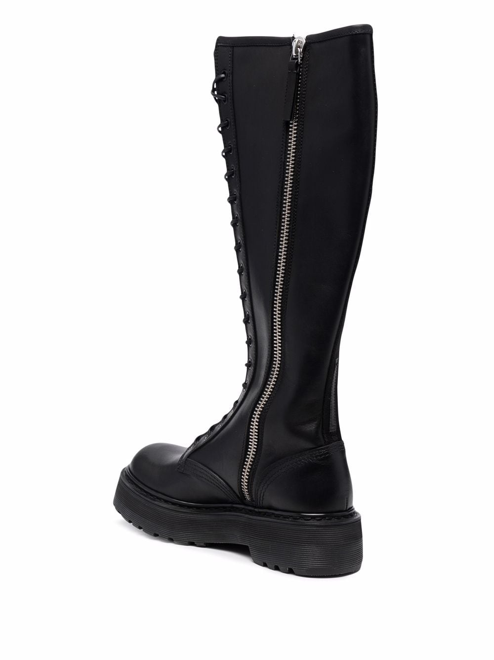 Shop Premiata Striped Knee-high Boots In Black