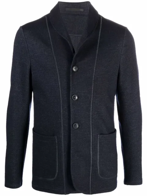 Giorgio Armani contrast-trim single-breasted blazer
