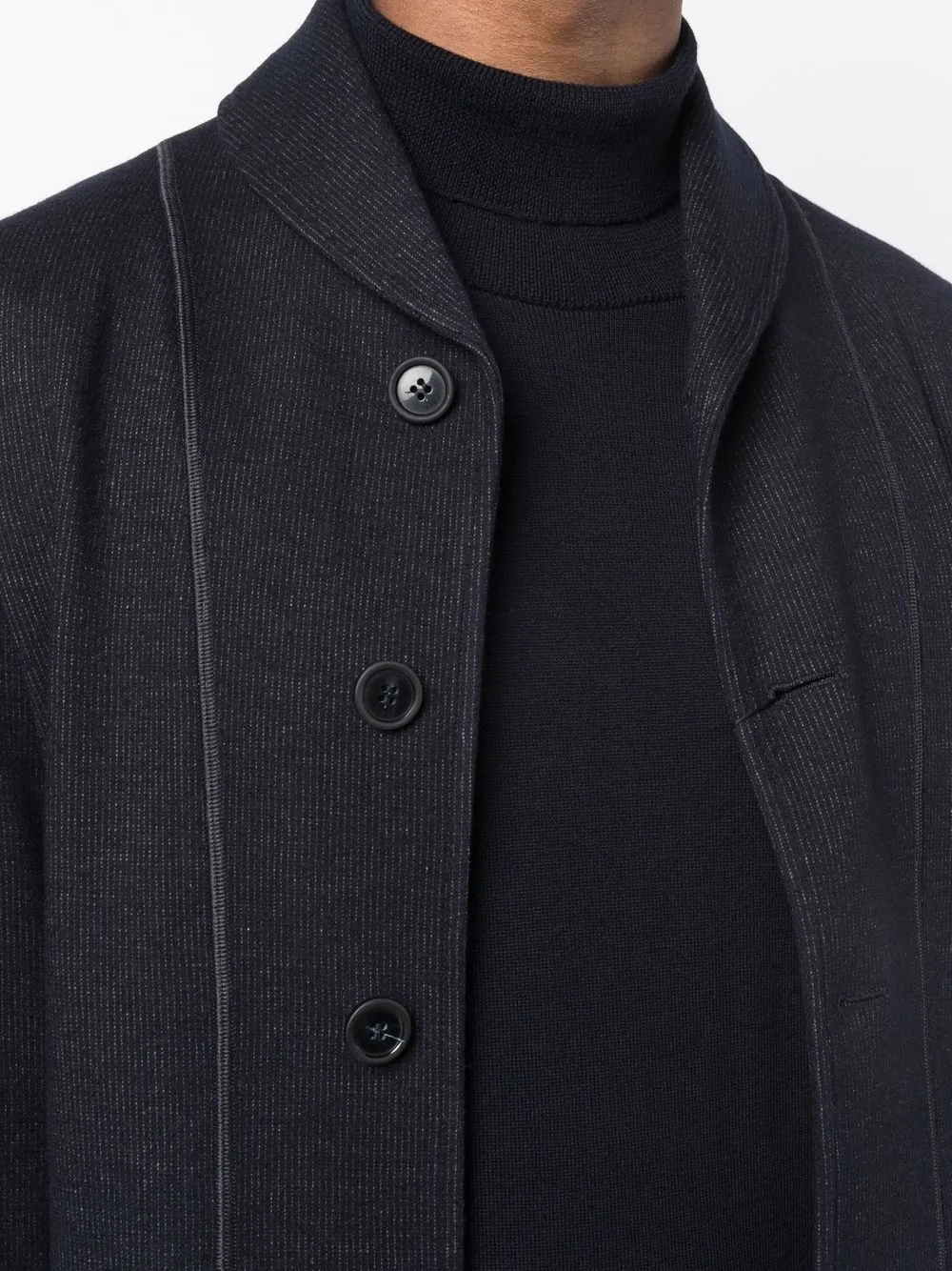 Giorgio Armani Contrast-trim Single-breasted Blazer In Blau