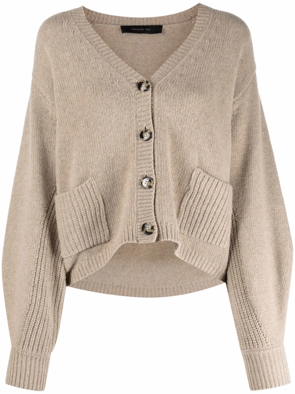 

Federica Tosi ribbed-pocket cardigan - Neutrals