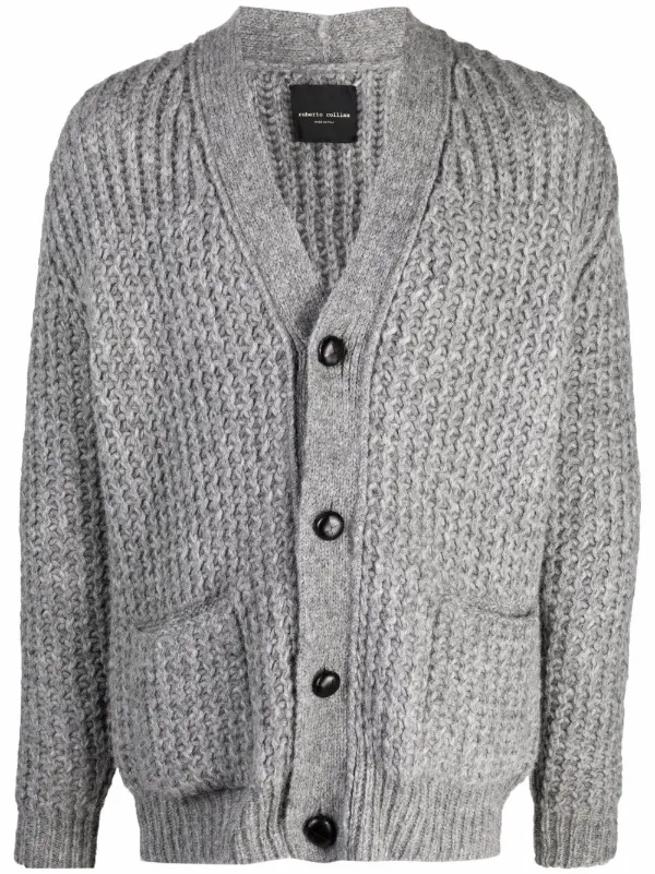 chunky knit v neck cardigan