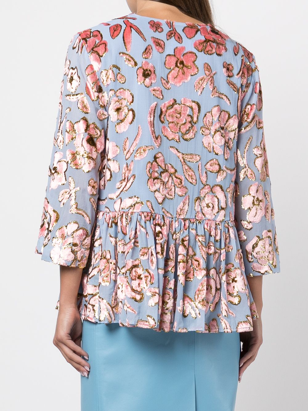 фото Stine goya metallic-floral print blouse