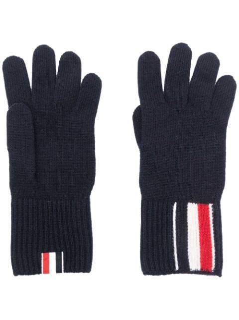 Thom Browne gants en laine mérinos à bande tricolore
