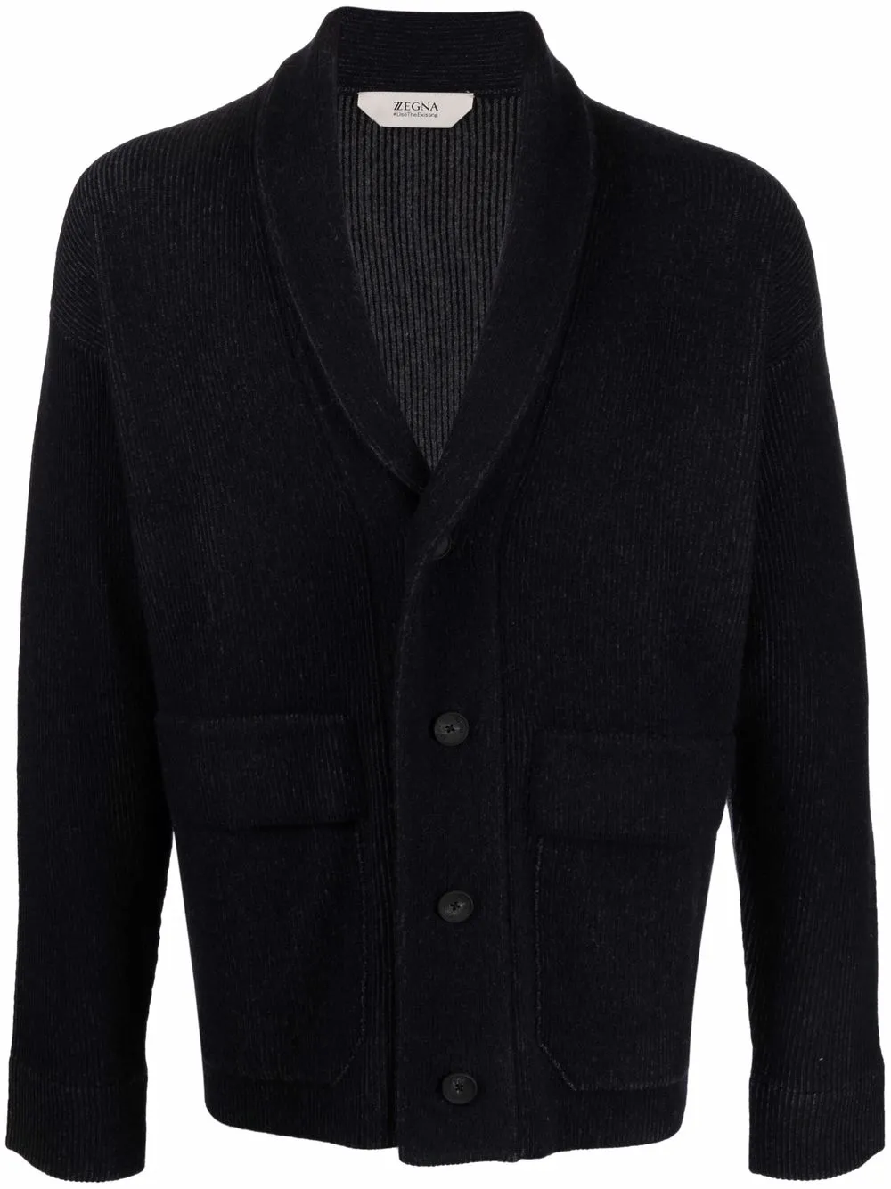 Zegna リブニット カーディガン | ブルー | Image 1
