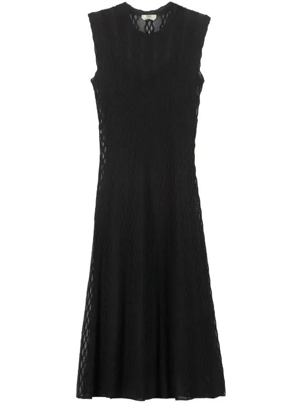 FENDI open knit Midi Dress Black FARFETCH IE