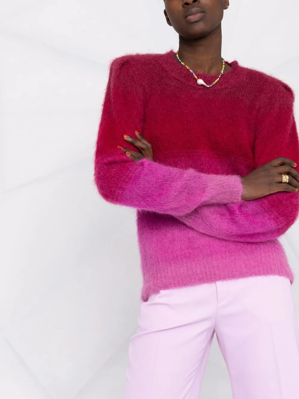 Isabel Marant Étoile Deniza Ombré Mohair And Wool-blend Sweater In Rosa