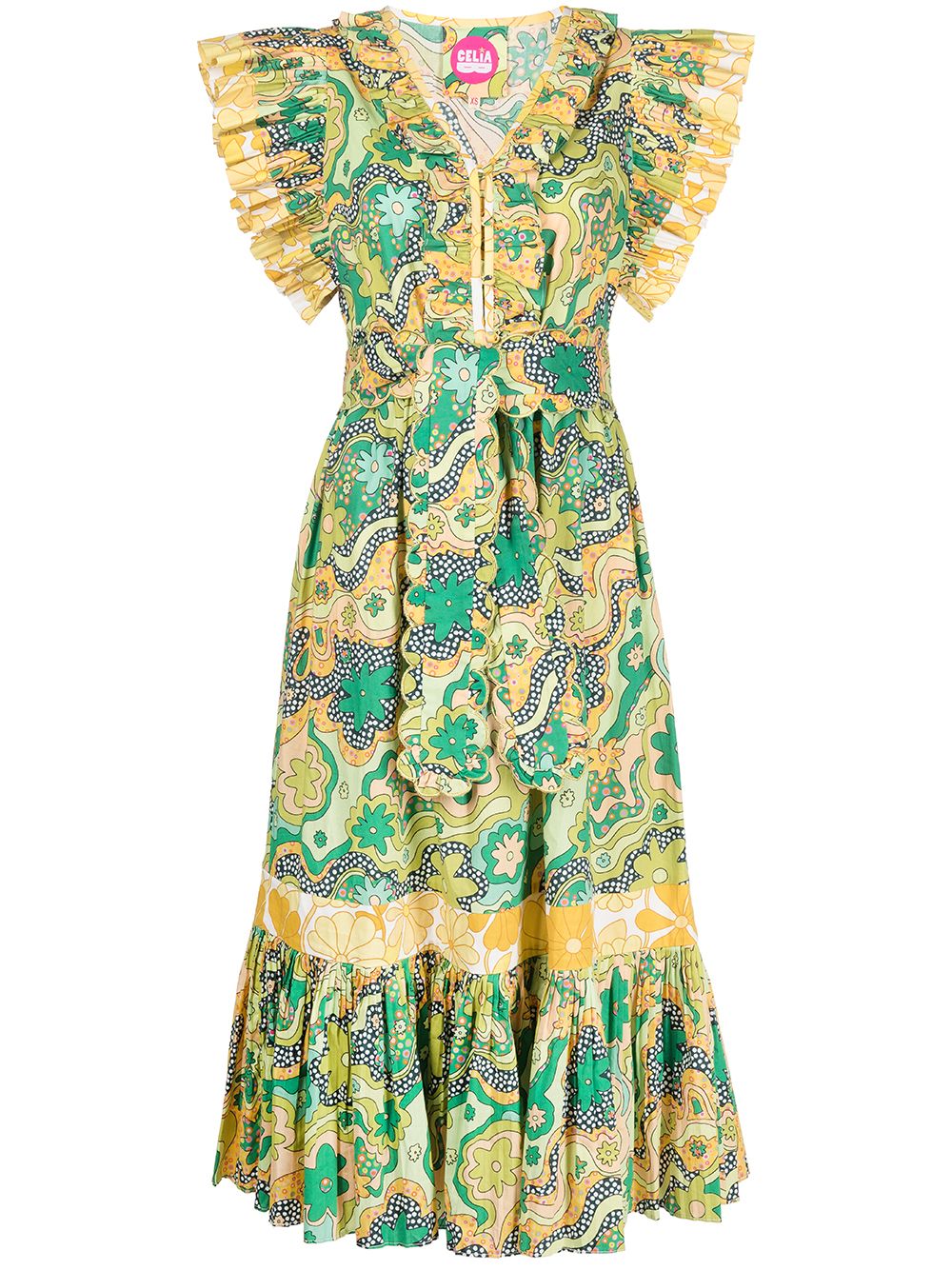 фото Celia b платье с v-образным вырезом и цветочным принтом