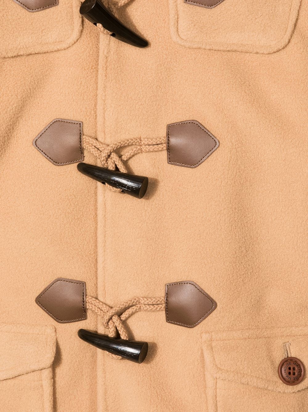 Shop Miki House Toggle-detail Duffle Coat In Brown
