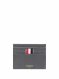 Thom Browne RWB-stripe pebbled cardholder - Grey