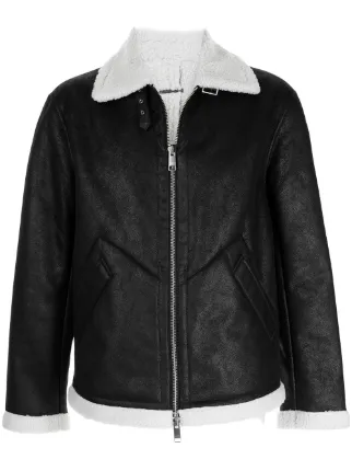 maison cinqcent black leather biker jacket