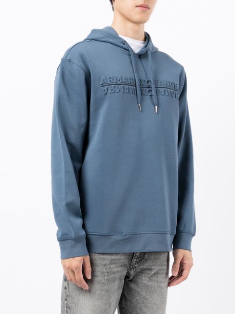 Armani Exchange Debossed Logo Hoodie Farfetch