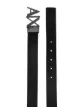Armani Exchange logo plaque leather belt