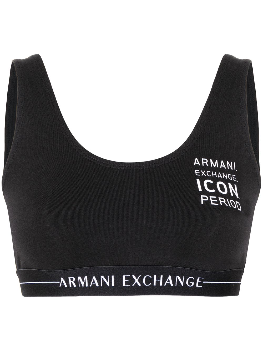 

Armani Exchange top con franja del logo - Negro