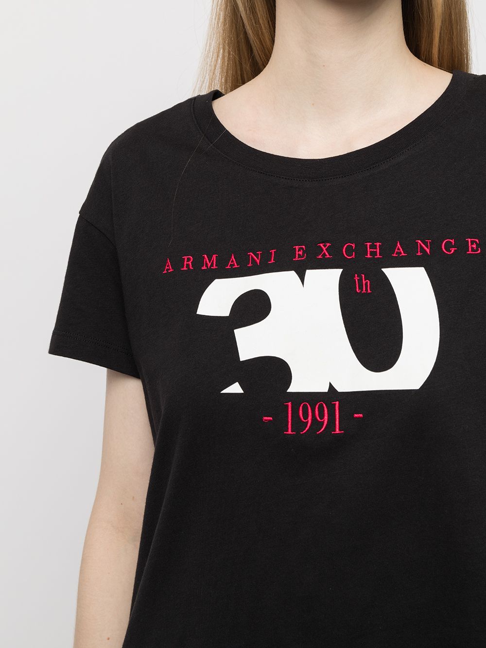 фото Armani exchange футболка с вышитым логотипом