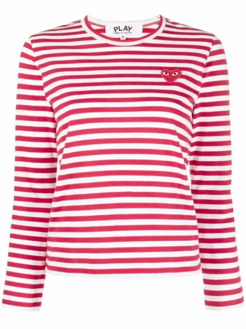 Comme Des Garçons Play heart-motif striped top 